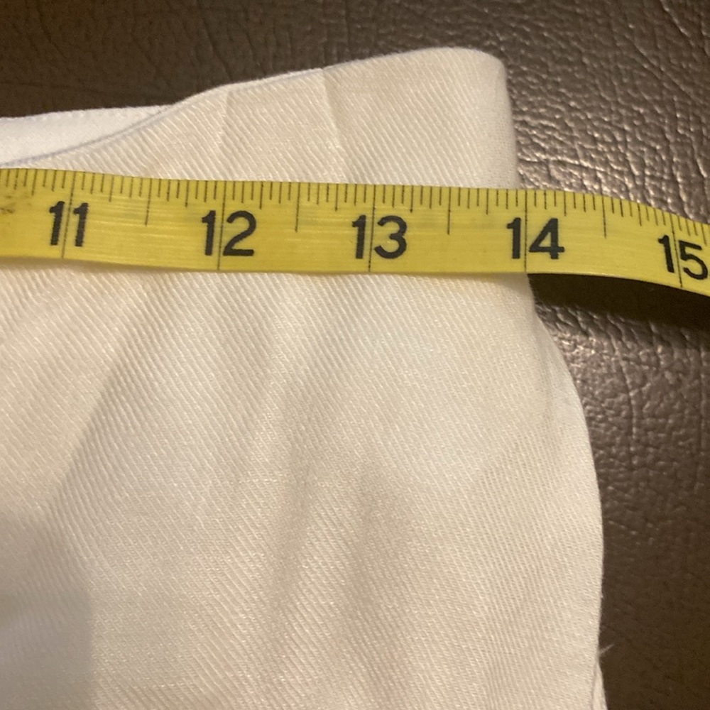 NAP Loungewear Off-Centre Straight Leg Pants white size small linen wide - Picture 9 of 11